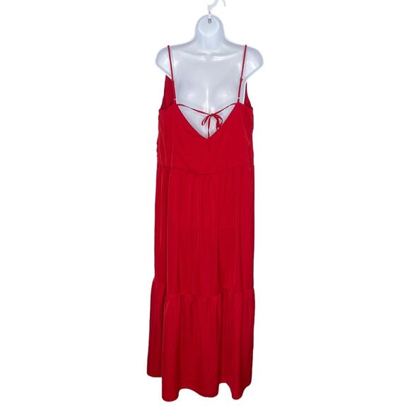 Gigi Parker Tiered Red Maxi Dress Medium - Picture 5 of 11
